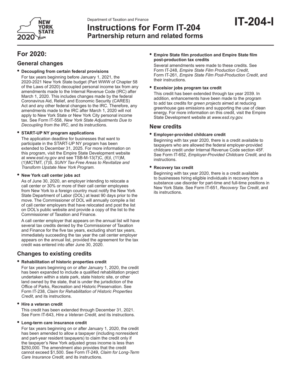 Download Instructions for Form IT204, IT204IP, IT204.1, IT204CP