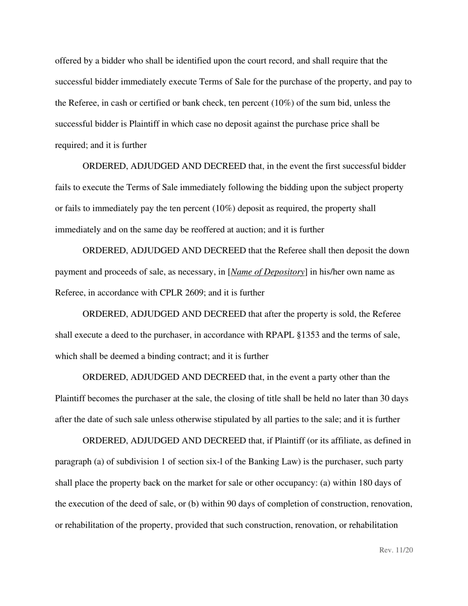 Order Confirming Referee Report and Judgment of Foreclosure and Sale - New York, Page 4
