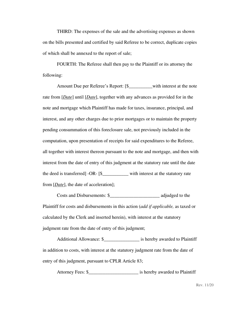 Order Confirming Referee Report and Judgment of Foreclosure and Sale - New York, Page 6