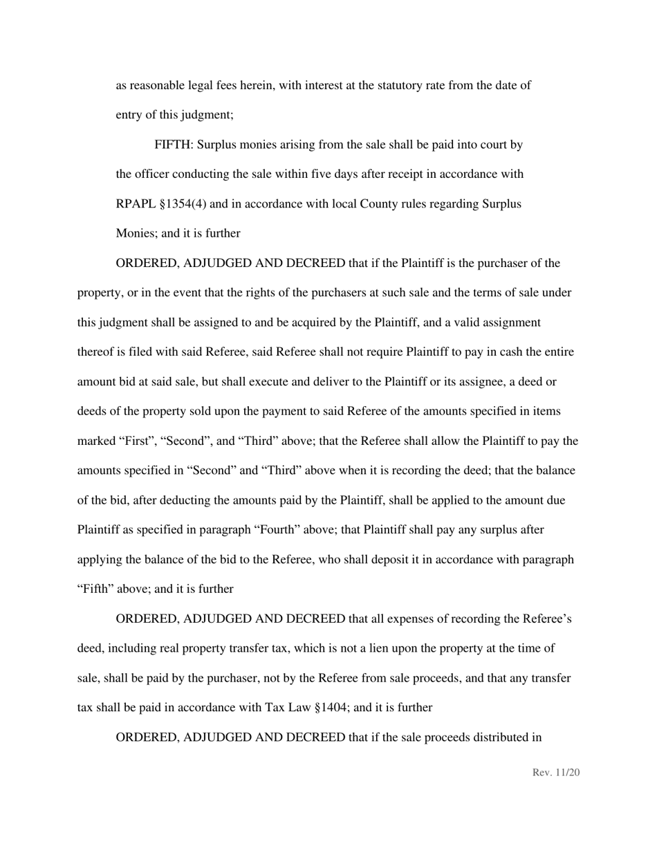 Order Confirming Referee Report and Judgment of Foreclosure and Sale - New York, Page 7