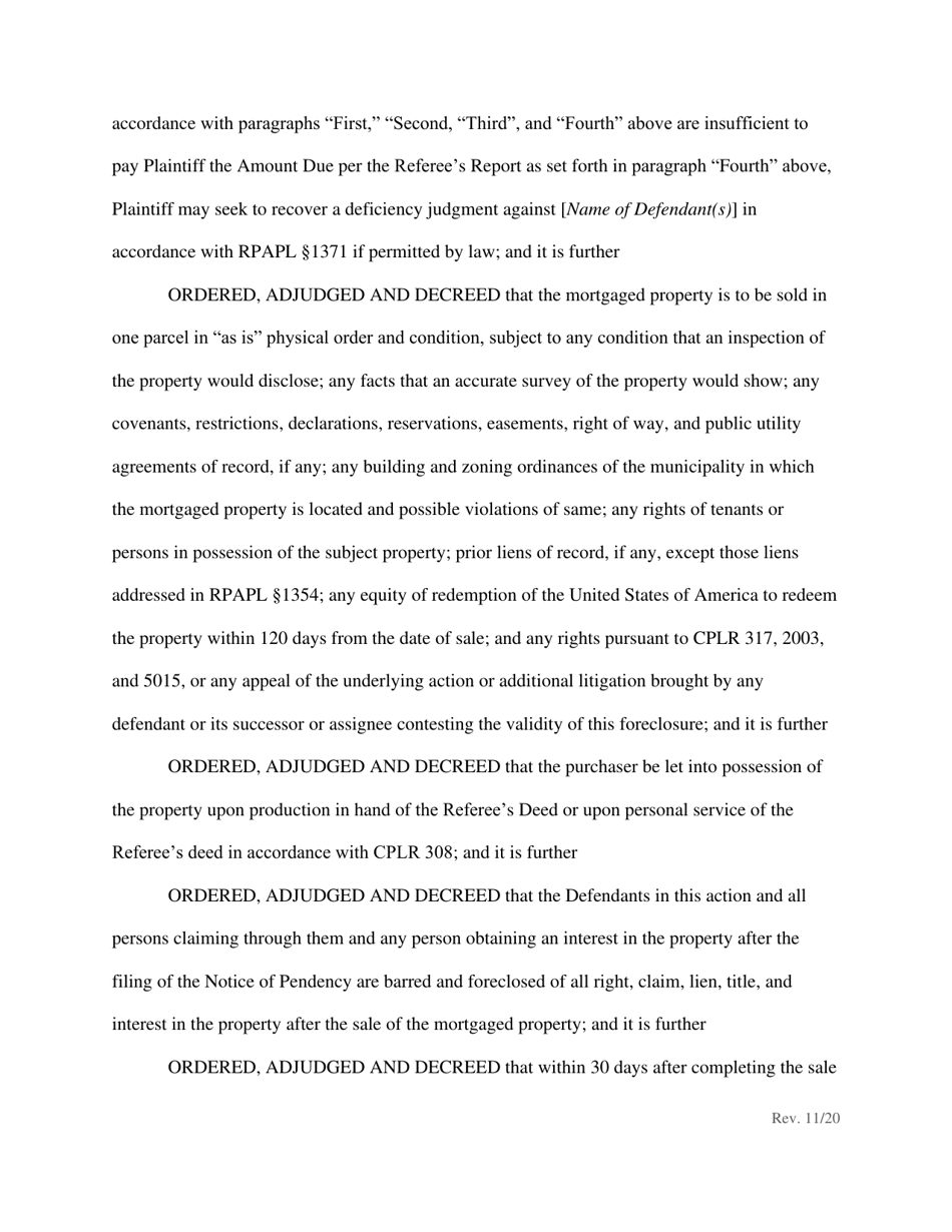 Order Confirming Referee Report and Judgment of Foreclosure and Sale - New York, Page 8