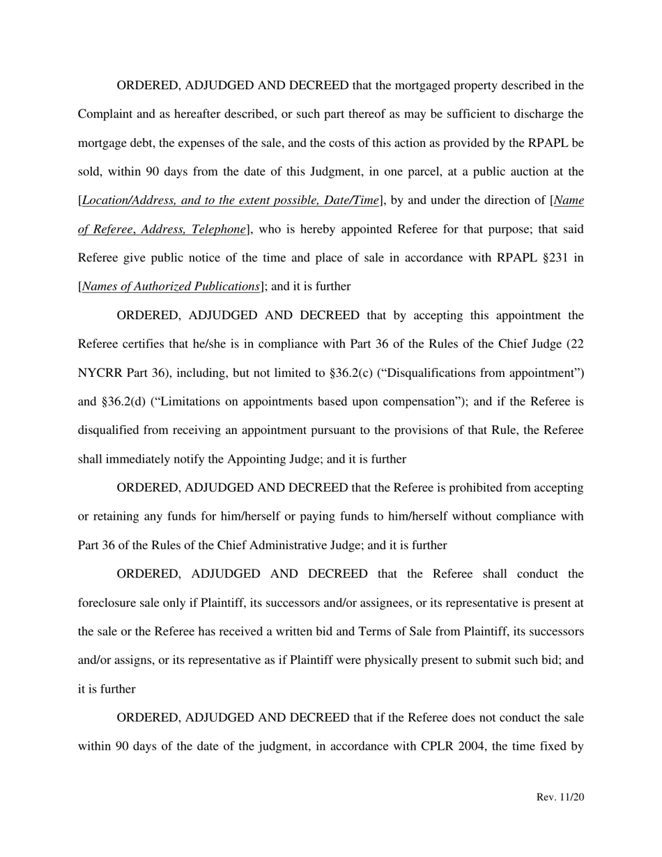 Default Judgment an Judgment of Foreclosure and Sale - New York, Page 3