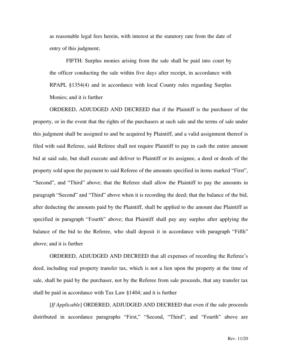 Default Judgment an Judgment of Foreclosure and Sale - New York, Page 7