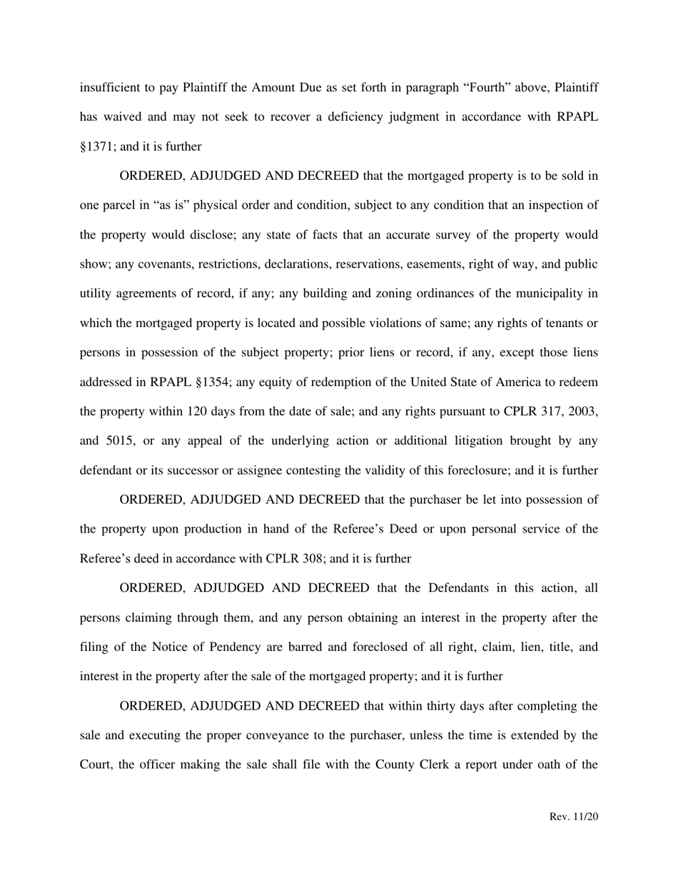 Default Judgment an Judgment of Foreclosure and Sale - New York, Page 8