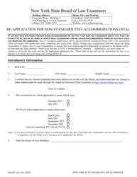 Re-application for Non-standard Test Accommodations (Nta) - New York