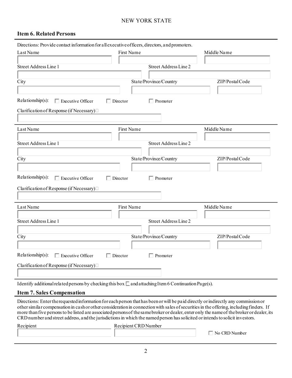 Uniform Notice Filing of Regulation a - Tier 2 Offering - New York, Page 2