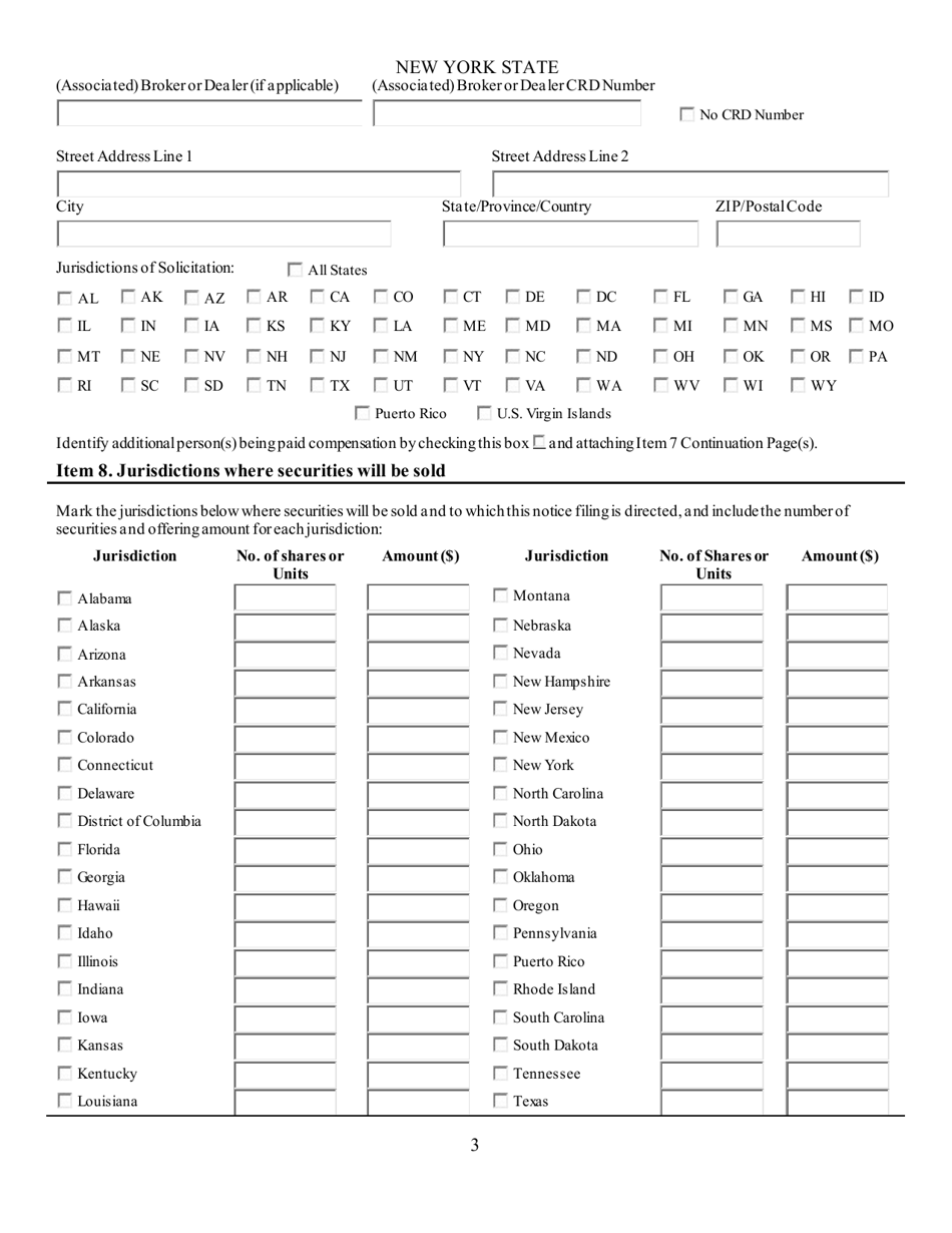 Uniform Notice Filing of Regulation a - Tier 2 Offering - New York, Page 3