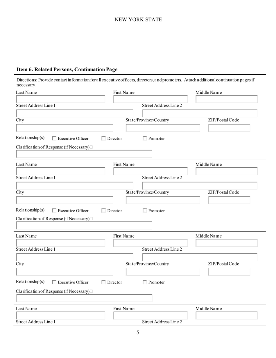 Uniform Notice Filing of Regulation a - Tier 2 Offering - New York, Page 5