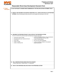 Reasonable Worst-Case Development Scenario Form - Draft - New York City, Page 2