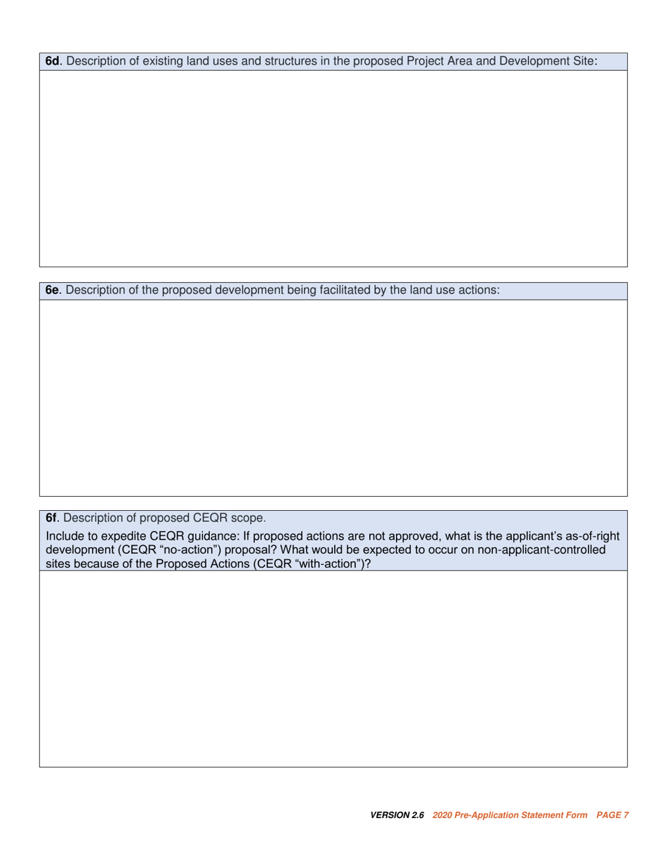 Pre-application Statement Form - New York City, Page 7