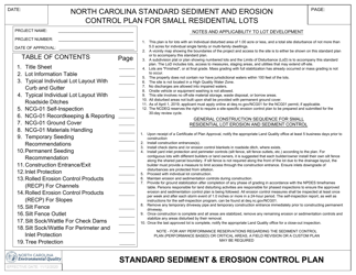 Document preview: 8.5" X 11" Plan Title Sheet - North Carolina