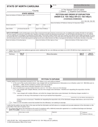 Document preview: Form AOC-CR-287 Petition and Order of Expunction Under G.s. 15a-146(A) or G.s. 15a-146(A1) (Charge(S) Dismissed) - North Carolina