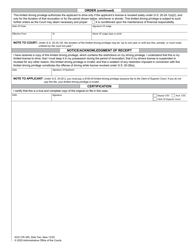 Form AOC-CR-345 Application and Order for Limited Driving Privilege - Failure to Comply Revocation - North Carolina, Page 2