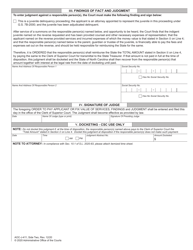Form AOC-J-411 Judgment Delinquency Trial Level Fee Application Order for Payment Judgment Against Parent/Guardian - North Carolina, Page 2
