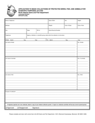 Form SFN6074 Application to Make Collections of Protected Birds, Fish, and Animals for Scientific Purposes - North Dakota, Page 2