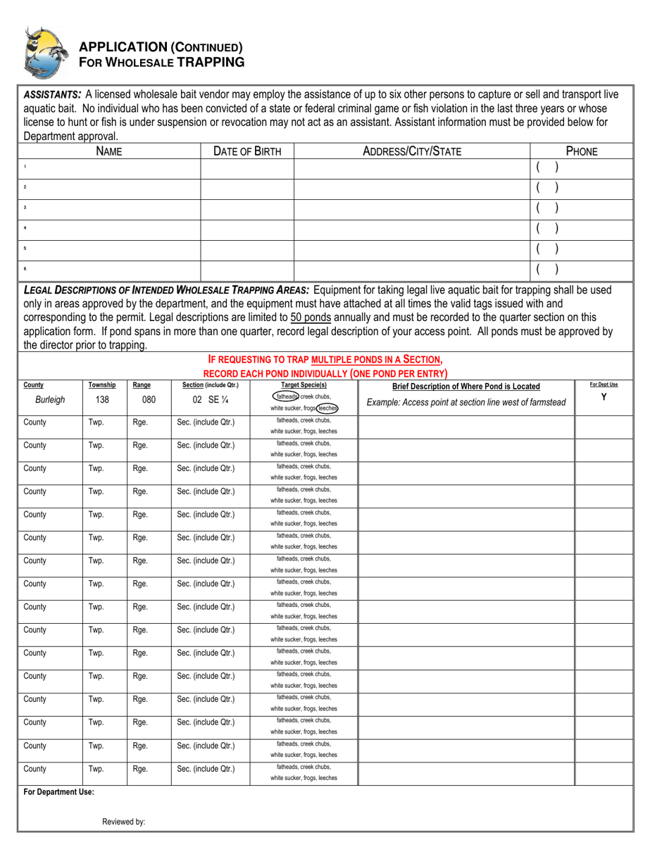Form SFN6087 Application for Retail or Wholesale Vendor License - North Dakota, Page 2