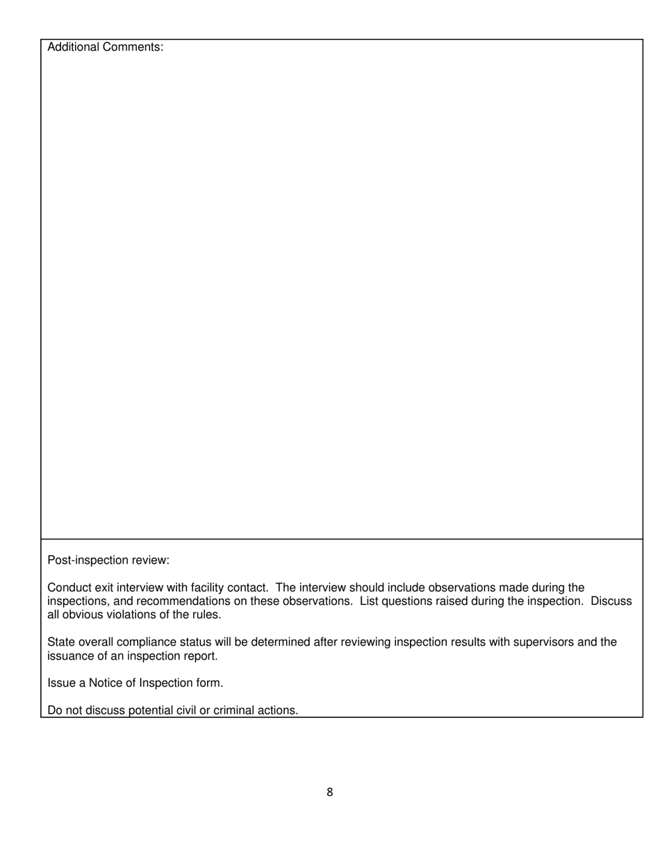 Small Quantity and Very Small Quantity Generators Inspection Checklist - North Dakota, Page 8