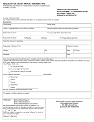 Form SFN4901 Request for Crash Report Information - North Dakota
