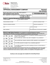 Document preview: Form REPL-18-0004 Annual Appraisal Management Company Renewal - Ohio