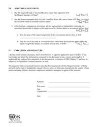 Form 440-2774 Trade Name or Assumed Business Name Application - Oregon, Page 2