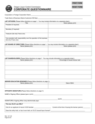 Corporate Questionnaire - Oregon, Page 2