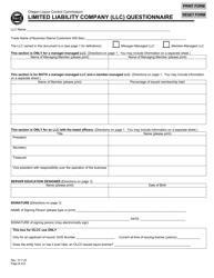 Limited Liability Company (LLC) Questionnaire - Oregon, Page 2