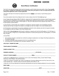Direct Shipper Permit Application and Agreement for Nonprofit Trade Association - Oregon, Page 3