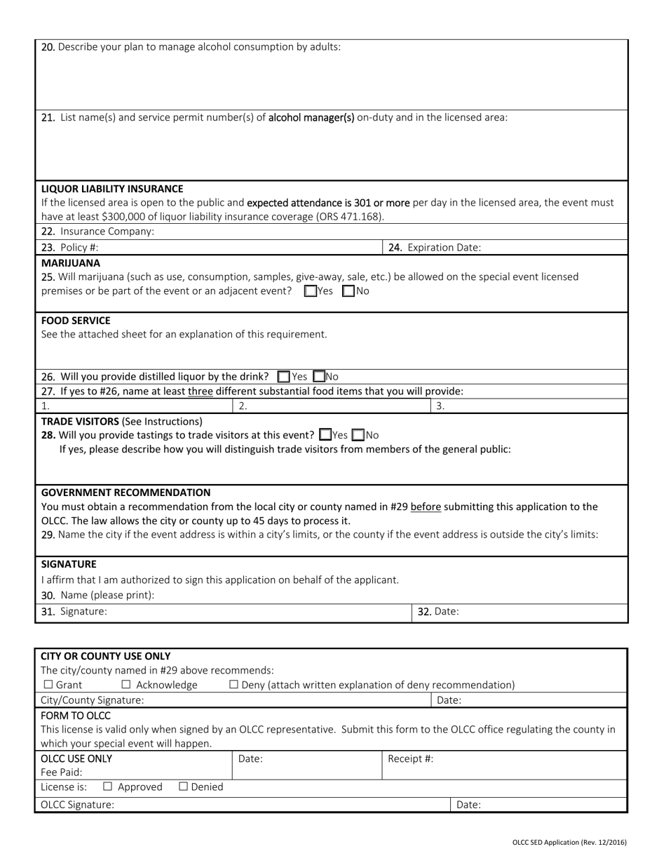 Special Event Distillery (Sed) Application - Oregon, Page 4