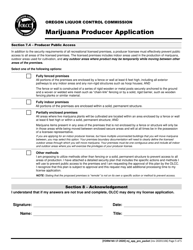 Form MJ17-2020 Marijuana Producer Application - Oregon, Page 6