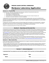 Form MJ17-6020 Marijuana Laboratory Application - Oregon, Page 3