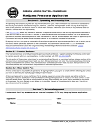 Form MJ17-3020 Marijuana Processor Application - Oregon, Page 4