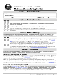Form MJ17-4020 Marijuana Wholesaler Application - Oregon, Page 2