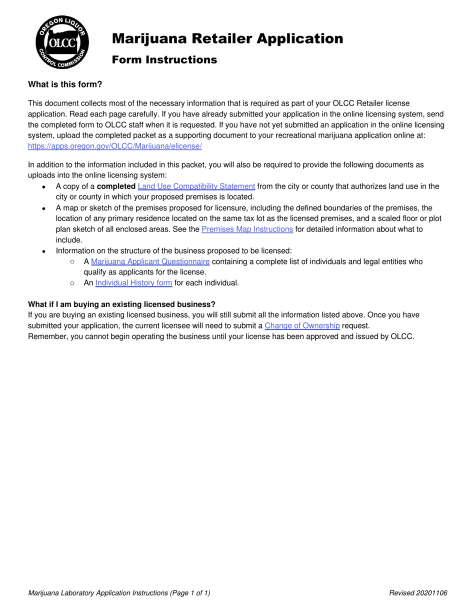 Form MJ17 5020 Download Fillable PDF Or Fill Online Marijuana Retailer Application Oregon 
