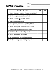 Document preview: Writing Evaluation Form - Laura Candler