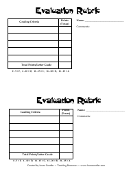 &quot;Evaluation Form - Laura Candler&quot;