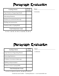 Document preview: Paragraph Evaluation Form - Laura Candler