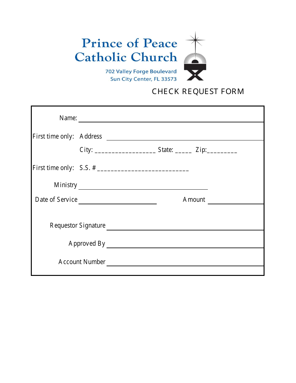 Check Request Form - Prince of Peace Catholic Church, Page 1