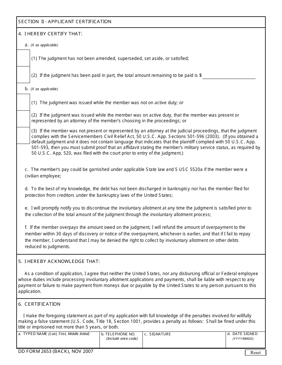 DD Form 2653 Fill Out Sign Online And Download Fillable PDF