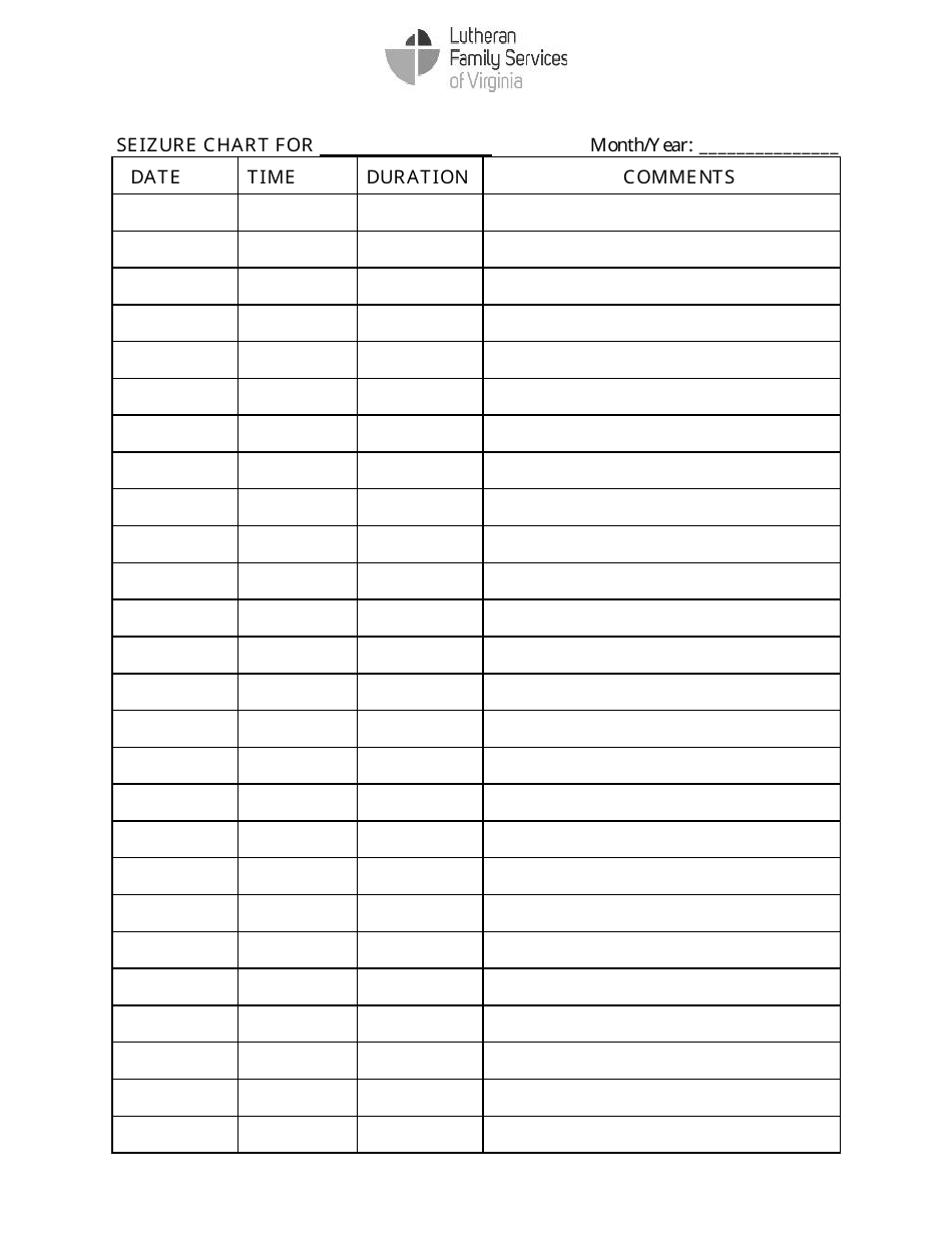 Seizure Chart Template Lutheran Family Services of Virginia Download