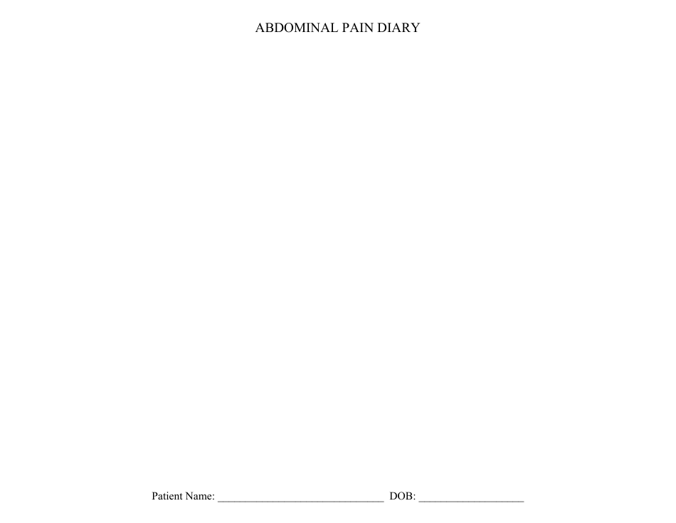 Abdominal Pain Diary Template Download Printable PDF | Templateroller