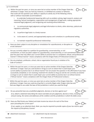 Application for Reinstatement as an Active Member of the Oregon State Bar - Oregon, Page 3