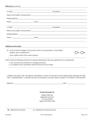 Application for Reinstatement as an Active Member of the Oregon State Bar - Oregon, Page 6