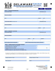 Form RTT-SCH Schedule 1 First Time Home Buyer&#039;s Credit - Delaware