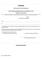 Document preview: AF Form 3545A Incident Report