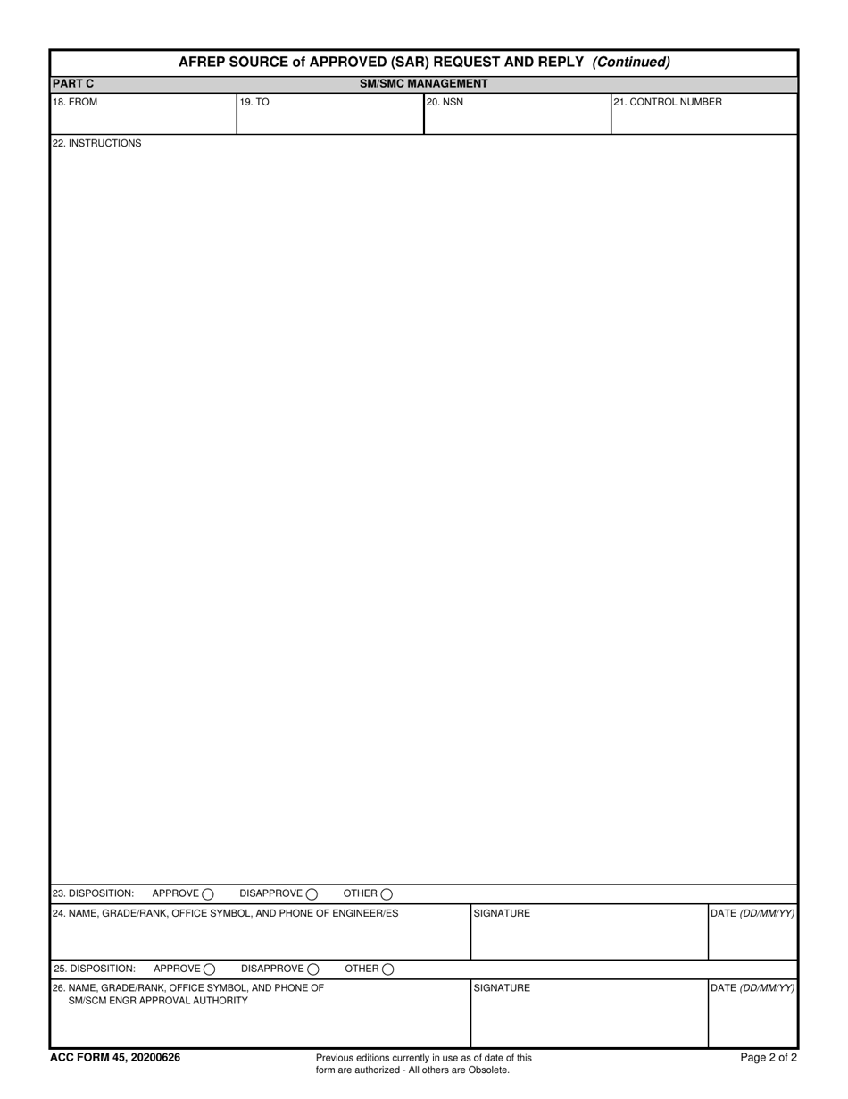 ACC Form 45 - Fill Out, Sign Online and Download Fillable PDF ...