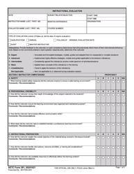 Document preview: AETC Form 281 Instructional Evaluation