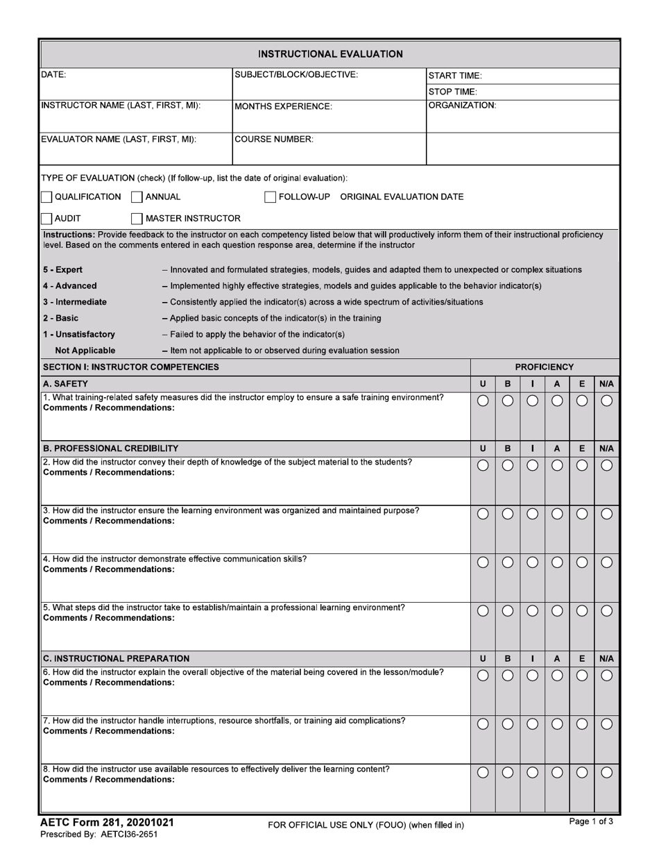 AETC Form 281 - Fill Out, Sign Online and Download Fillable PDF ...