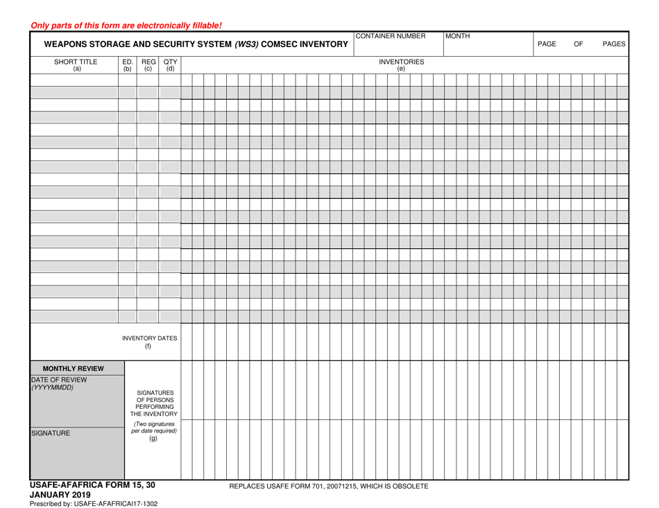 USAFE-AFAFRICA Form 15 - Fill Out, Sign Online and Download Fillable ...