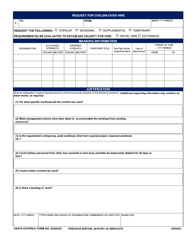 Document preview: USAFE-AFAFRICA Form 243 Request for Civilian Over Hire