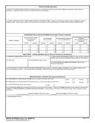 USAFE-AFAFRICA Form 714 Application for Employment With the US Air Force in Italy (Non-US) (English/Italian), Page 5